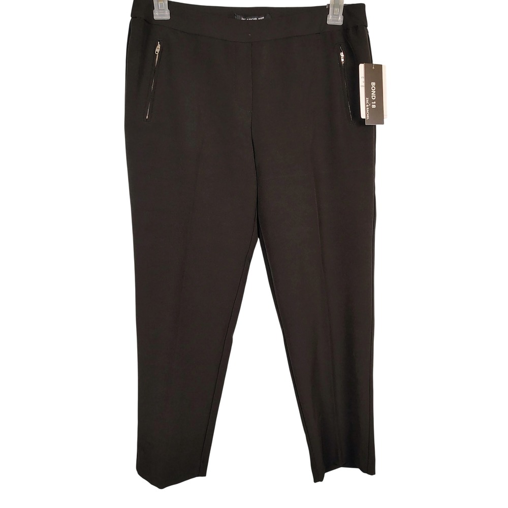 NWT Zac & Rachel Womens 10P Bond 18 Slim Ankle Pants Black Officecore Business